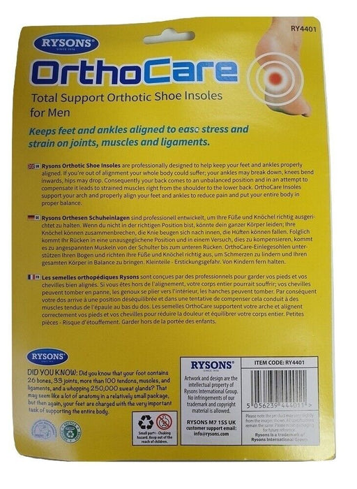 Orthotic insoles for foot arch support and pain relief