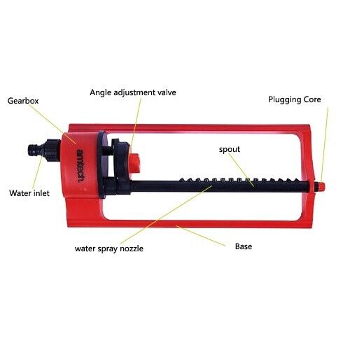 Oscillating Garden 15 Nozzle Jet Lawn Sprinkler Watering Hose Pipe Water Spray Image 3