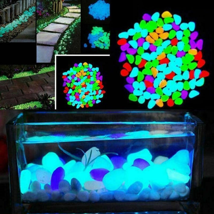 Outdoor and indoor glowing pebbles for landscaping