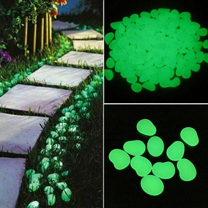 Home garden pebbles that glow in the dark