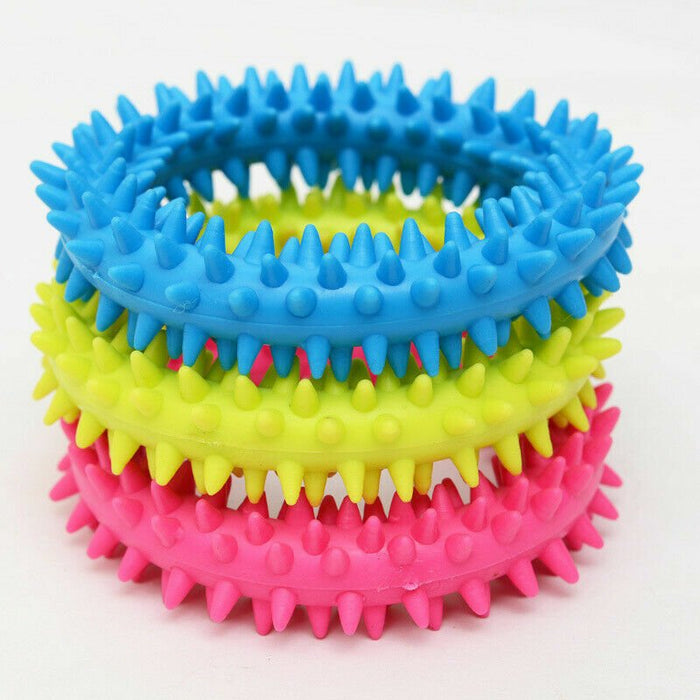 Pet toy ring made of durable rubber for dental health and teething