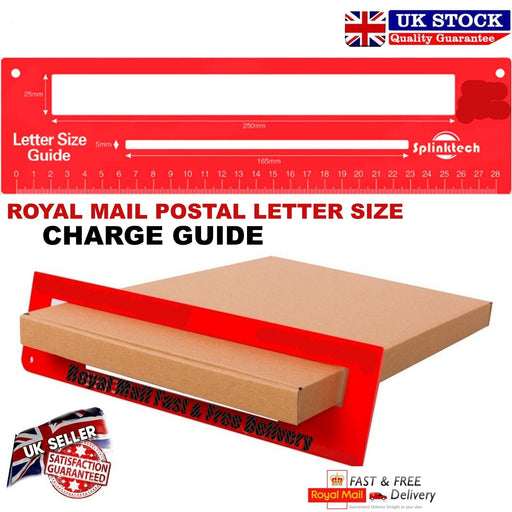 Guide showing Royal Mail's Pricing in Proportion (PiP) letter sizes and measurements