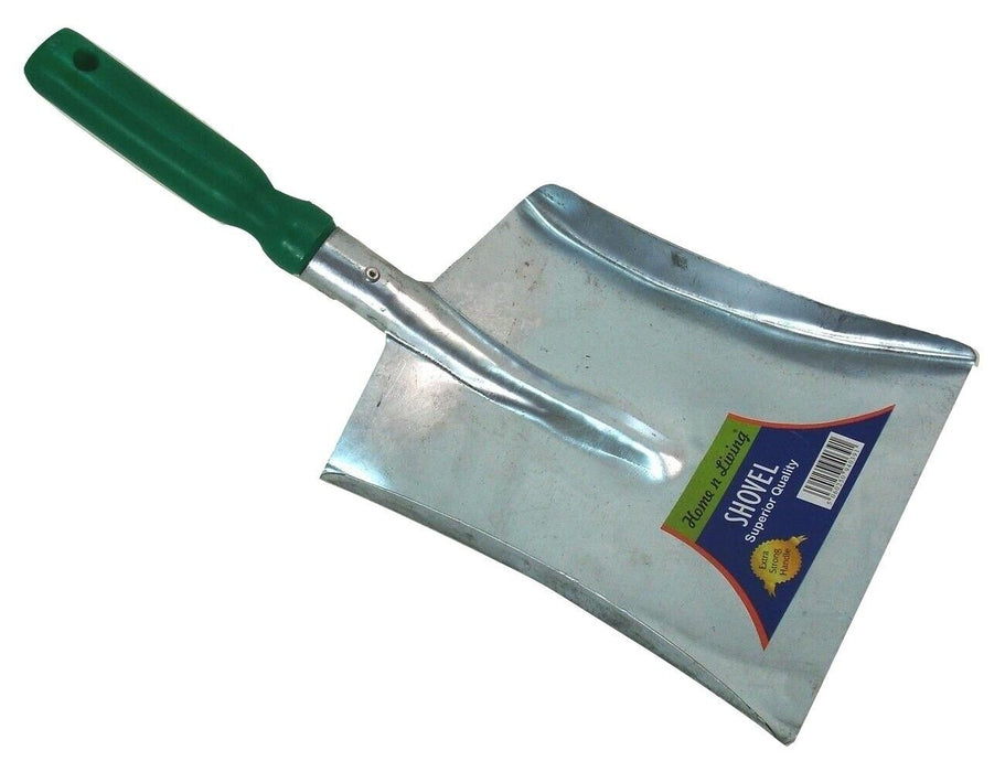 Metal shovel with plastic handle for easy grip