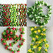 Plastic ivy leaf garland with lifelike flower buds