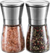 Salt and Pepper Spices in Stainless Steel Grinder