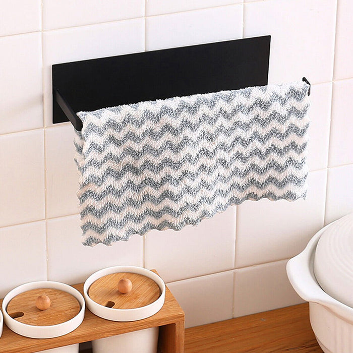 Self-adhesive towel rack with back adhesive tape