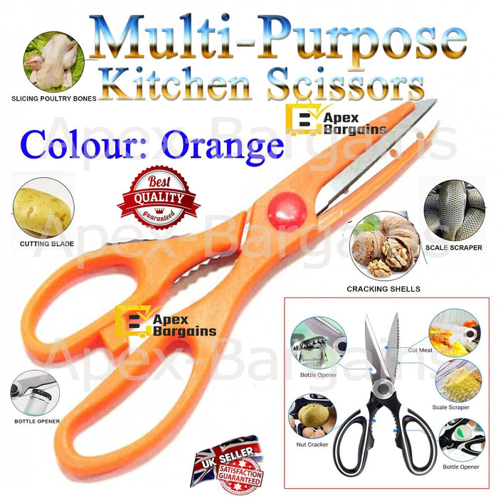 Multi-purpose stainless steel kitchen scissors with heavy-duty design