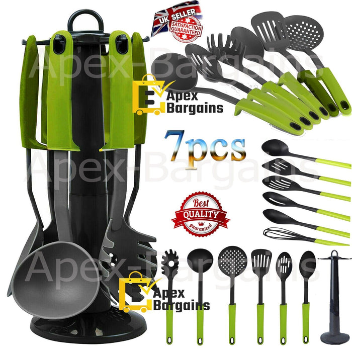 7pcs stainless steel kitchen utensil set with hanging stand