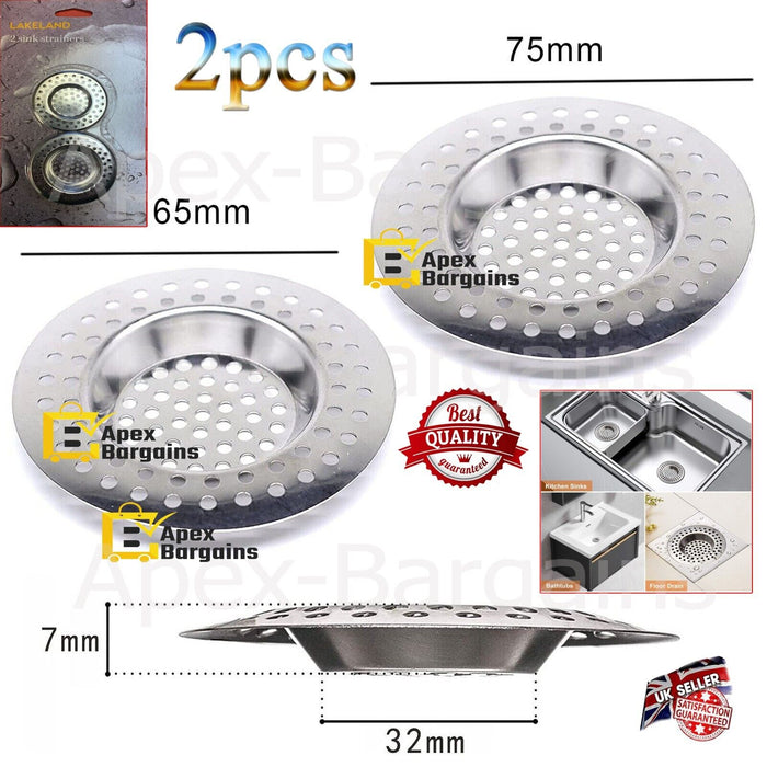  Image showing the stainless steel plug strainer sized for UK standard sinks