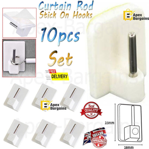 Stick-on curtain wire hooks in white color