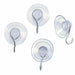 Set of 12 suction cups with metal hooks for various household applications