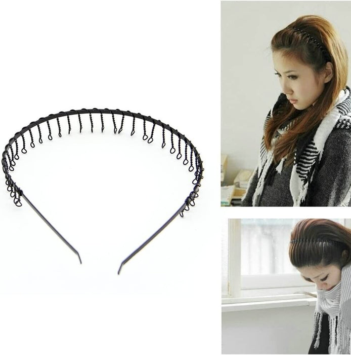 Unisex sports wave hair band with metal hairband design