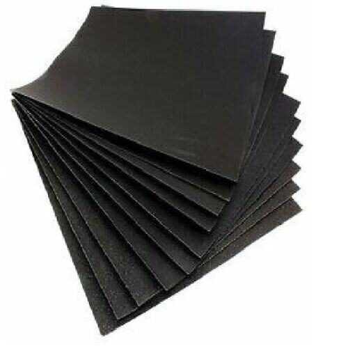 Assortment of wet and dry sandpaper sheets for various applications