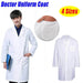 Back view of a white lab coat designed for comfort and functionality