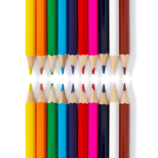  Set of 24 colored pencils with comfortable wooden handles